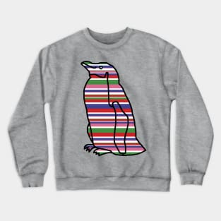 80s Colors Stripes Penguin Crewneck Sweatshirt